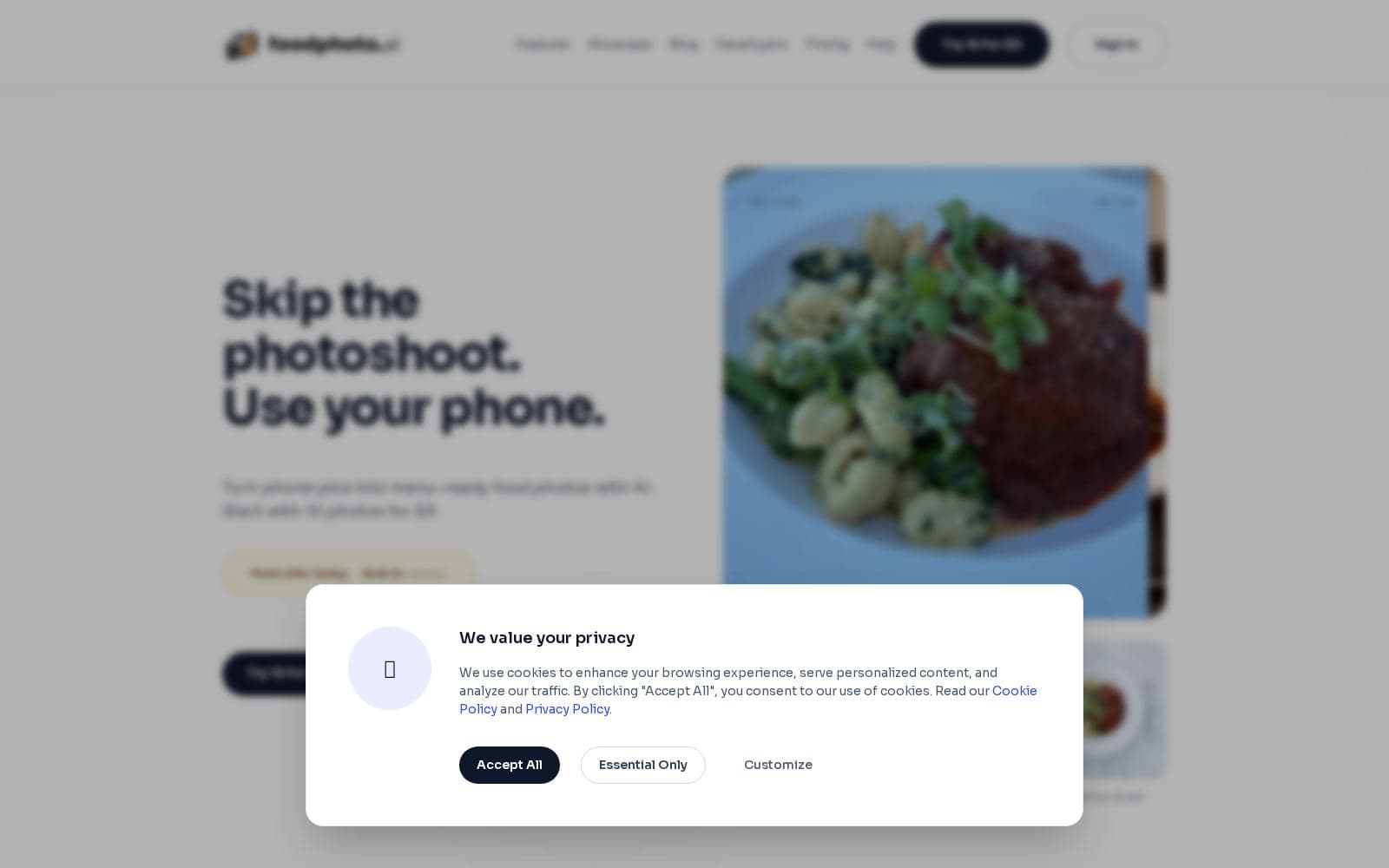 FoodPhoto.ai Portfolio cover
