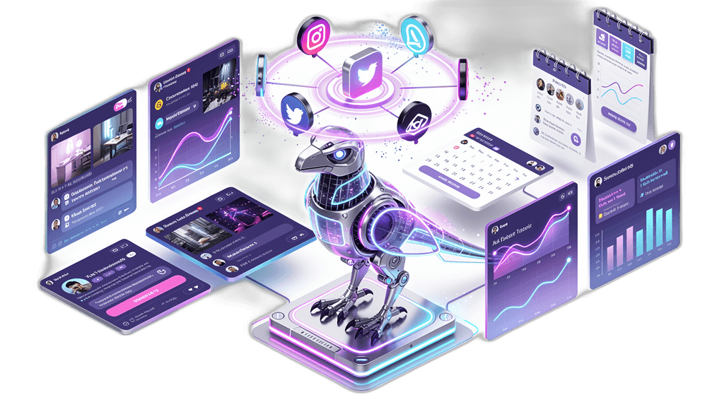 PostRaptor Hero Illustration